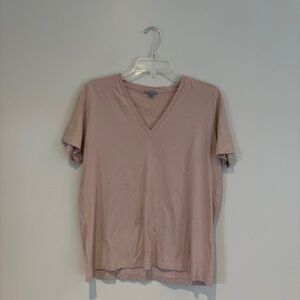 COS Men's Soft Pink V-Neck Tee